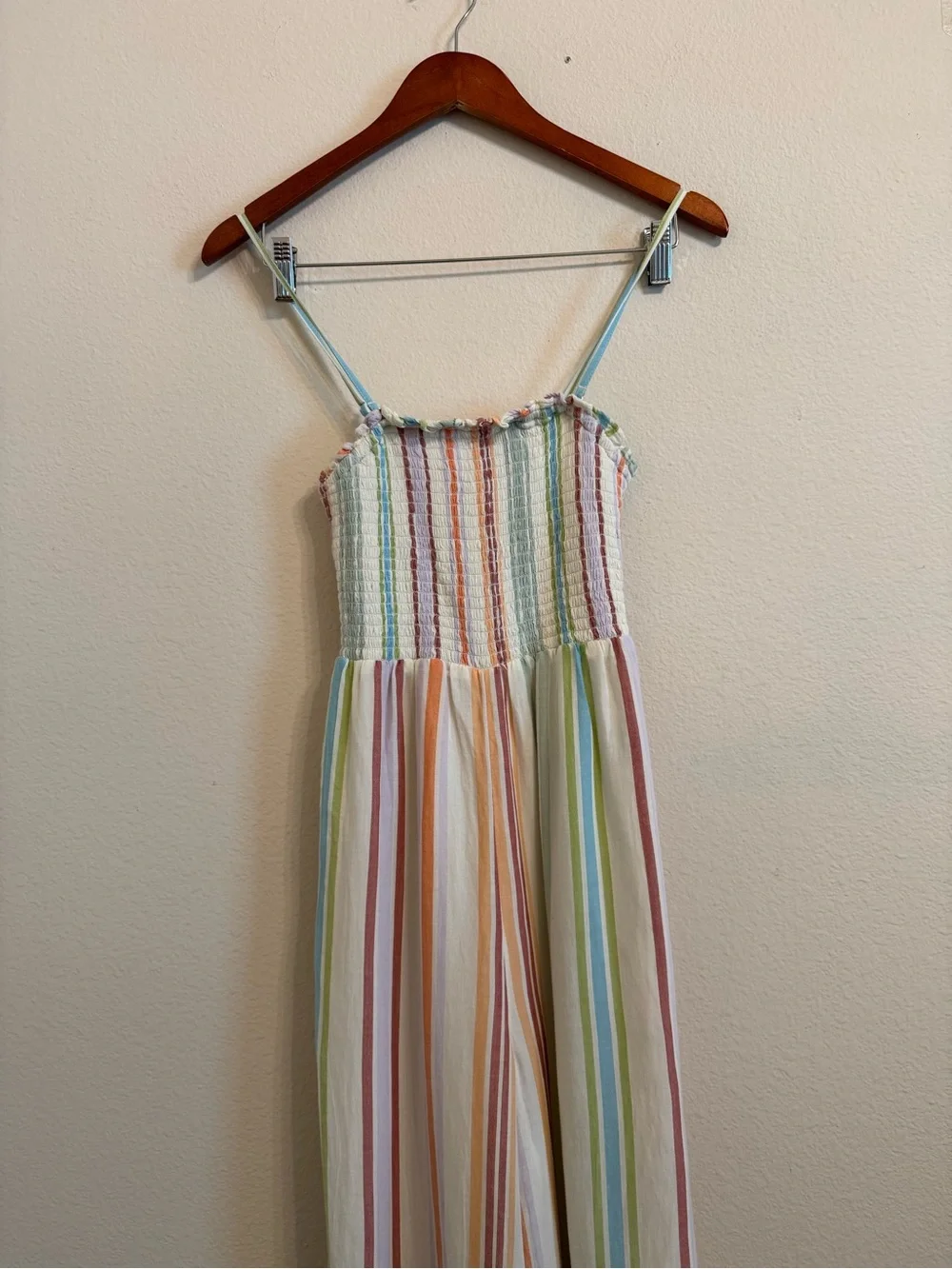 American Eagle Stripe Wide Leg Lined Jumpsuit
